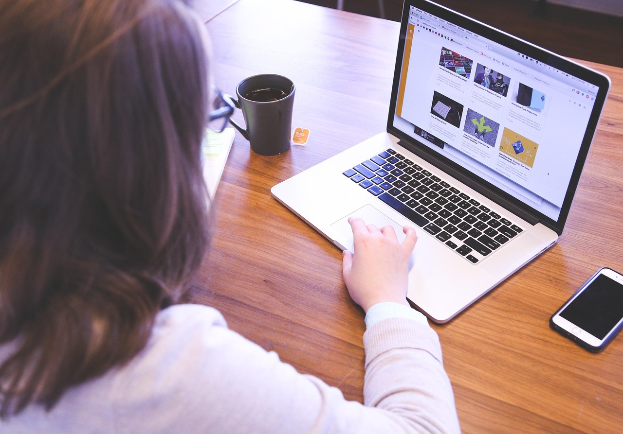 Woman using a computer